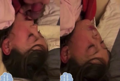 偷偷在妹妹睡著後射在她臉上