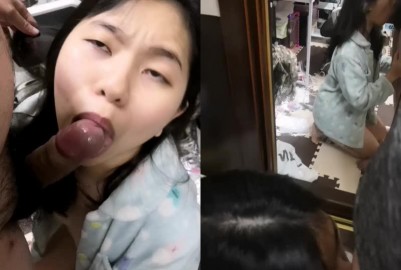 在全身鏡前口交真是淫蕩