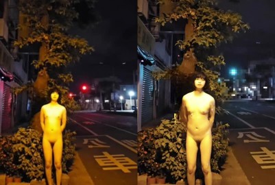 陳翊琳晚上在外面公園停車場街道裸體洗澡自拍影片01