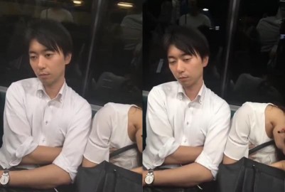 日本超誇張抓奶癡漢